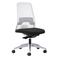 interstuhl Otočná židle pro operátory EVERY, bílé síťované opěradlo, jasně stříbrný podstavec, g