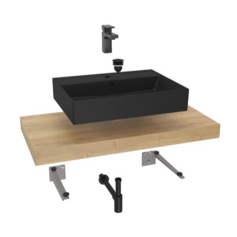 Koupelnová sestava Siko s deskou pod umyvadlo Dolce 100x8x50 cm dub halifax KSETDO16 HANSGROHE