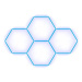 Escape6 Kompletní LED hexagonové svítidlo modré, rozměr 4 elementy 241 × 168 cm