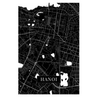 Mapa Hanoi black, (26.7 x 40 cm)