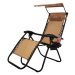 Lehátko / Zahradní židle s vysokým opěradlem / DMS Germany / GLS-120 / s držákem nápojů a stříšk