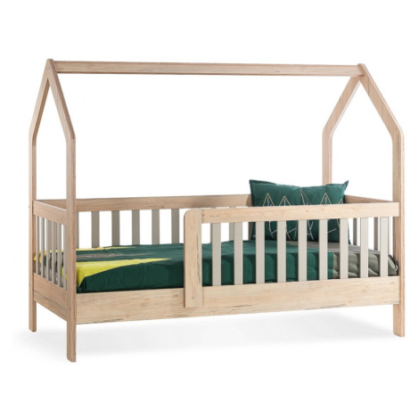 Dětská postel 90x190 ve tvaru domečku boom - dub colorado