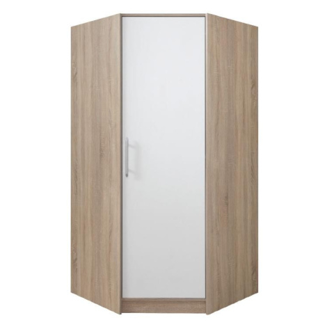 Rohová šatní skříň Smart SR4 Dveře: Dub sonoma / Bílá Meblar