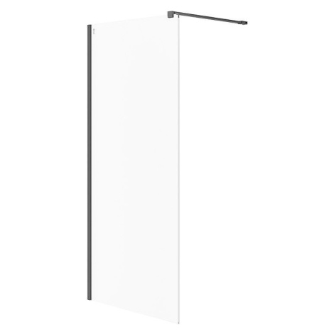 CERSANIT Sprchová zástěna WALK-IN MILLE 90X200, černá, průhledné sklo S161-008