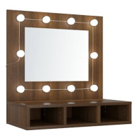 Shumee Zrcadlová skříňka s LED - hnědý dub, 60 × 31,5 × 62 cm