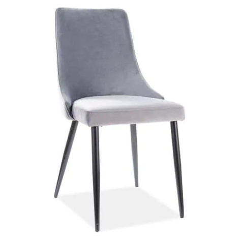 Casarredo Jídelní čalouněná židle NOPI velvet šedá/černá mat