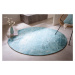 LuxD Designový kulatý koberec Rowan 150 cm tyrkysově-béžový