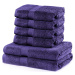 Set 2 bavlněných fialových osušek a 4 ručníků DecoKing Marina