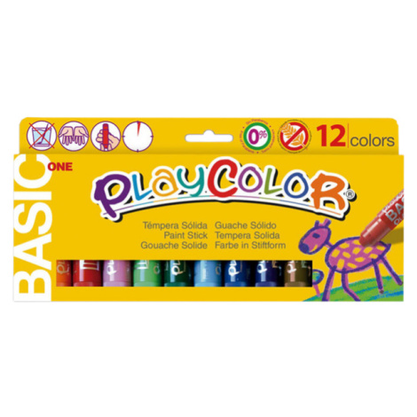 Playcolor - tuhé temperové barvy 12 kusů