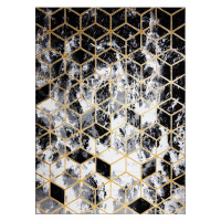 Dywany Łuszczów Kusový koberec Gloss 409A 82 3D cubes black/gold/grey - 240x330 cm