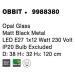 NOVA LUCE závěsné svítidlo OBBIT opálové sklo matný černý kov E27 1x12W 230V IP20 bez žárovky 99