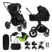 MUUVO  - Kočárek kombinovaný Quick SE 2 Chromium black set 2v1 + KIDDY Evoluna i-size 2 + základ