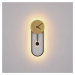Globo LED nástěnné světlo Sussy s hodinami, černá/zlatá