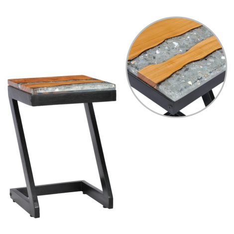 vidaXL Konferenční stolek 30 x 30 x 50 cm masivní teak a polyresin