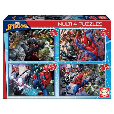 Puzzle Multi 4 Spiderman Educa 50-80-100-150 dílků od 5 let