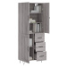 vidaXL Skříň highboard šedá sonoma 69,5 x 34 x 180 cm kompozitní dřevo