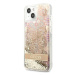 Guess GUHCP13SLFLSD hard silikonové pouzdro iPhone 13 Mini 5.4" gold Paisley Liquid Glitter