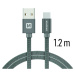 Datový kabel Swissten Textile USB / USB-C 1,2 M, grey