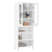 vidaXL Skříň highboard lesklá bílá 69,5 x 34 x 180 cm kompozitní dřevo