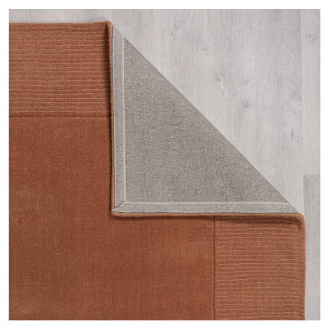 Kusový ručně tkaný koberec Tuscany Textured Wool Border Orange 120x170 cm Flair Rugs