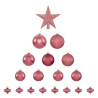 Fééric Lights and Christmas Vánoční koule, sada 18 ks, růžová barva