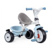 Tříkolka a kočárek v jednom s vysokou opěrkou Baby Balade Plus Tricycle Blue Smoby s brzdou a EV