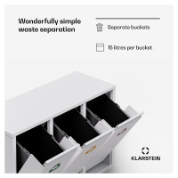 Klarstein Ordnungshüter 3, odpadkový koš, 45 litrů, 3 koše na odpadky, nástěnná instalace