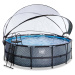 Bazén s krytem pískovou filtrací a tepelným čerpadlem Stone pool Exit Toys kruhový ocelová konst