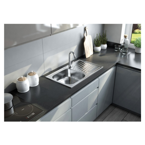 DEANTE Doppio nerez satin Nerezový dřez včetně baterie, 1 bowl s odkapávačem ZENB0113