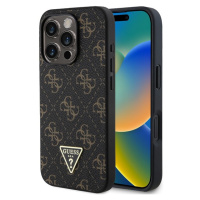 Guess PU Leather 4G Triangle Metal Logo kryt pro iPhone 16 Pro Max černý