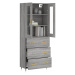 vidaXL Skříň highboard šedá sonoma 69,5 x 34 x 180 cm kompozitní dřevo