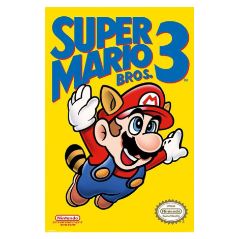Plakát, Obraz - Super Mario Bros. 3 - NES Cover, (61 x 91.5 cm) Pyramid