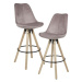 Wohnling Barová stolička LIMA, 2 kusy (Žádný údaj, textil-samet, světle růžová)