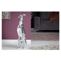 Estila Luxusní moderní dekorační soška psa stříbrná