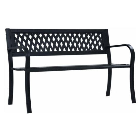 Zahradní ocelová lavička 125 cm černá,Zahradní ocelová lavička 125 cm černá vidaXL