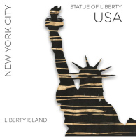 Ilustrace Urban Art NYC Statue of Liberty, Melanie Viola, 40 × 40 cm