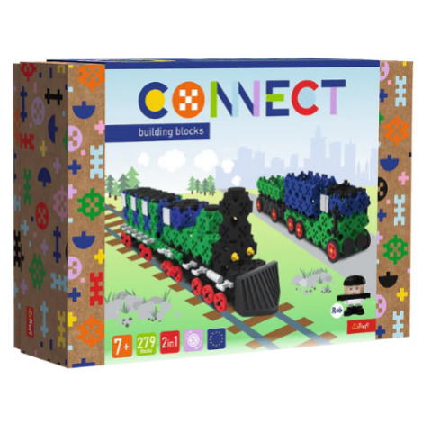Trefl kostky Connect 2v1 - vlak / nákladní auto s přívěsem