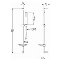 MEXEN/S DB00 posuvný sprchový set, chrom 785004584-00