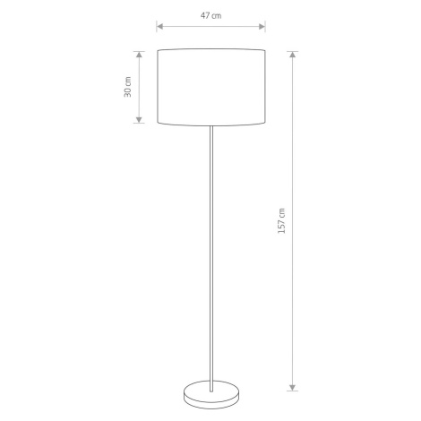 Euluna Hotelová stojací lampa, šedá/chrom