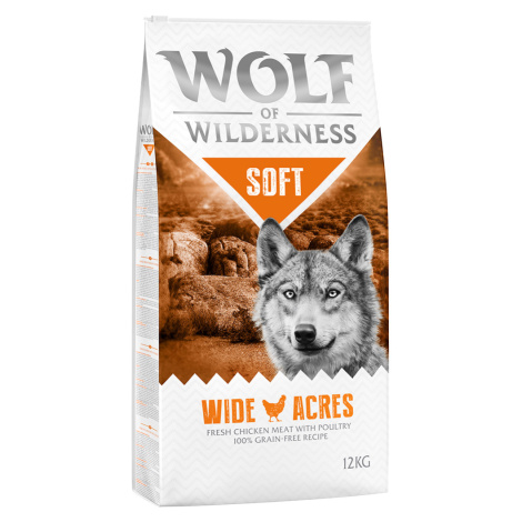 Výhodné balení: 2 x 12 kg Wolf of Wilderness Adult "Soft" - "Soft - Wide Acres" - kuřecí