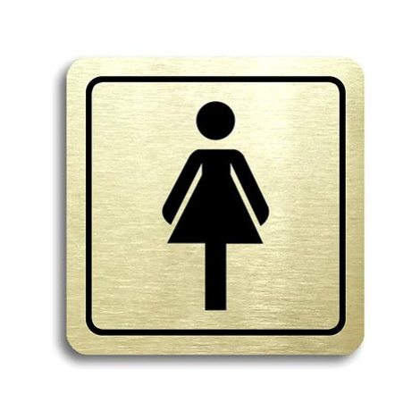 Accept Piktogram "WC ženy" (80 × 80 mm) (zlatá tabulka - černý tisk)