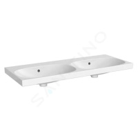 Geberit 500.628.01.8 - Dvojumyvadlo 1200x482 mm, bez otvoru pro baterii, s přepadem, s KeraTect,