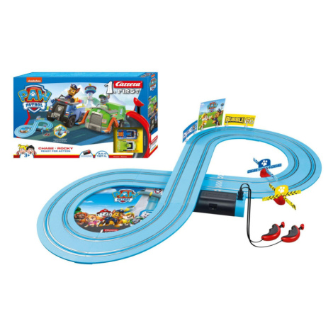 Autodráha Carrera First Paw Patrol/Tlapková Patrola 2,4m plast +2 auta na bat. v krabici 50x30x7
