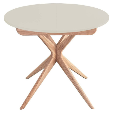 Kulatý rozkládací jídelní stůl s přídavnou deskou ø 90 cm Jubi – Ragaba