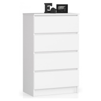 Ak furniture Komoda Kuba 60 cm - 4 šuplíky bílá