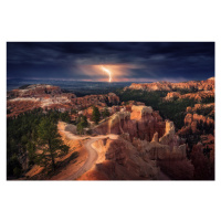 Fotografie Lightning over Bryce Canyon, StefanMitterwallner, 40 × 26.7 cm