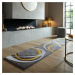 Flair Rugs koberce Běhoun Hand Carved Elude Orb Ochre - 66x300 cm