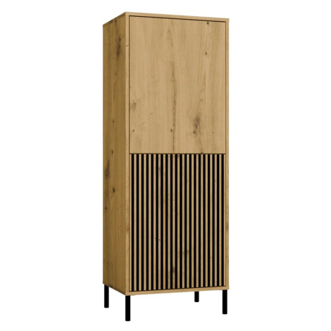 Policový regál KAMARO 2DK SLIM/hladký - dub artisan