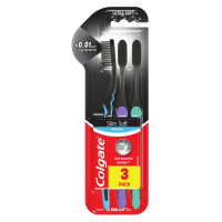 COLGATE Zubní kartáček Slim Soft Charcoal Měkký 3 ks