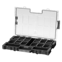 STROXX Úložný box L s průhledným víkem 531 × 379 × 77 mm, 12 multifunčních přihrádek
